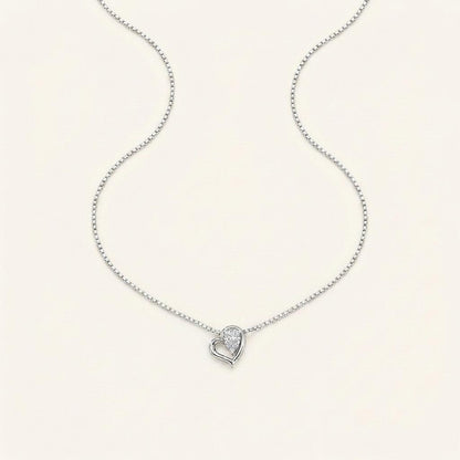 0.50CT Pear Cut Lab Grown Diamond Heart Pendant Necklace