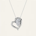 0.50CT Pear Cut Lab Grown Diamond Heart Pendant Necklace