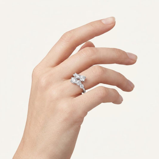 2CT Round Cut Lab Grown Diamond Cluster Ring
