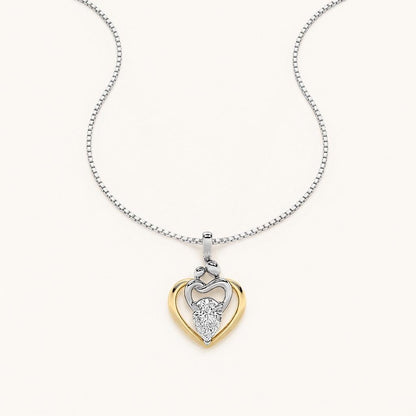 1.5 Ct Pear Lab Grown Diamond Heart Pendant Necklace