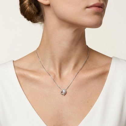 0.50CT Pear Cut Lab Grown Diamond Heart Pendant Necklace