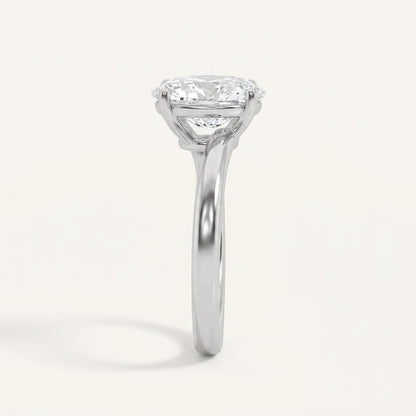1CT Oval Cut Lab Grown Diamond Engagement Ring