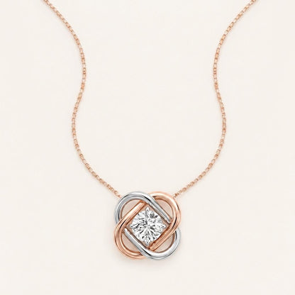 1Ct Round Cut Lab Grown Diamond Pendant Necklace