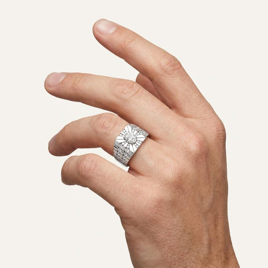 2.25CT Oval Cut Certified Lab Grown Diamond Men's Ring