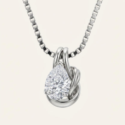 2CT Pear Cut Lab Grown Diamond Pendant Necklace