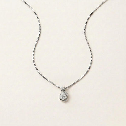 2CT Pear Cut Lab Grown Diamond Pendant Necklace