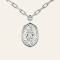 2CT Oval Cut Lab Grown Diamond Pendant Necklace