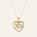 1CT Round Cut Lab Grown Diamond Heart Pendant Necklace
