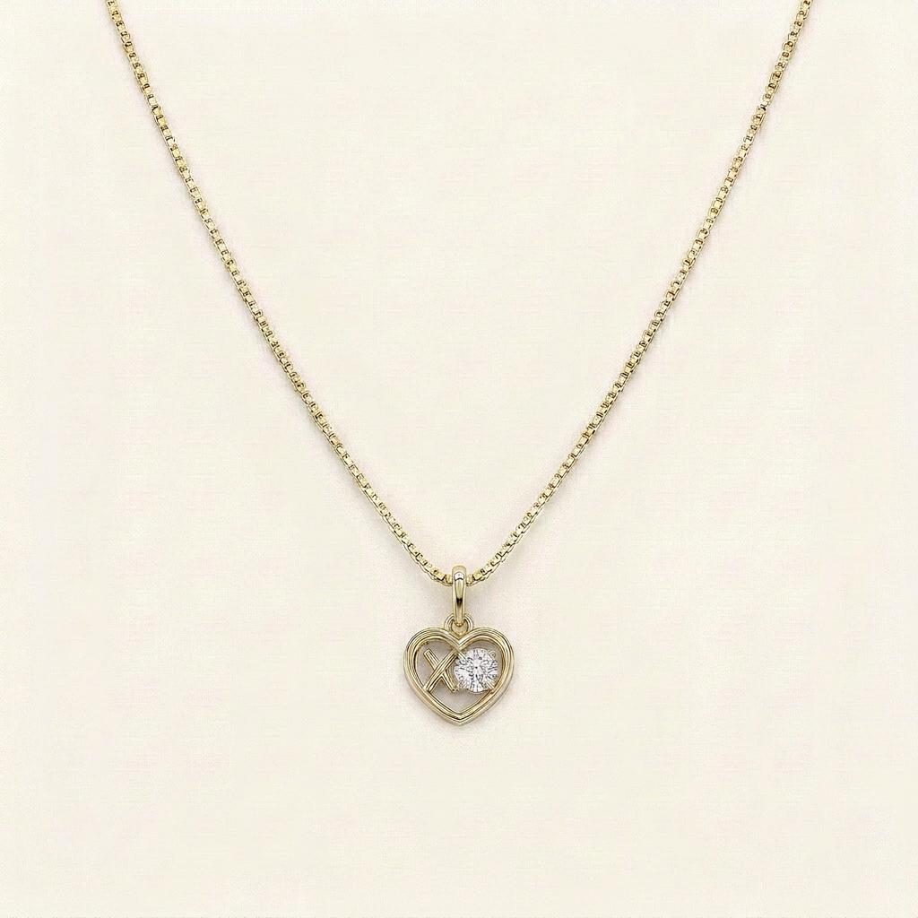 1CT Round Cut Lab Grown Diamond Heart Pendant Necklace