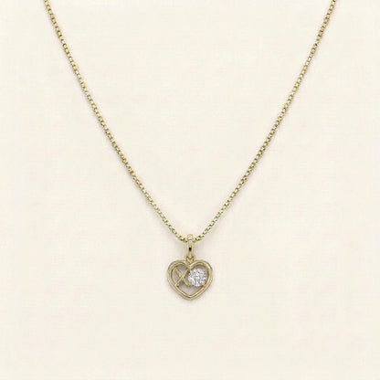 1CT Round Cut Lab Grown Diamond Heart Pendant Necklace