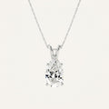 2CT Pear Cut Lab Grown Diamond Pendant Necklace