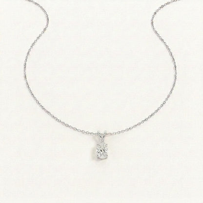 2CT Pear Cut Lab Grown Diamond Pendant Necklace