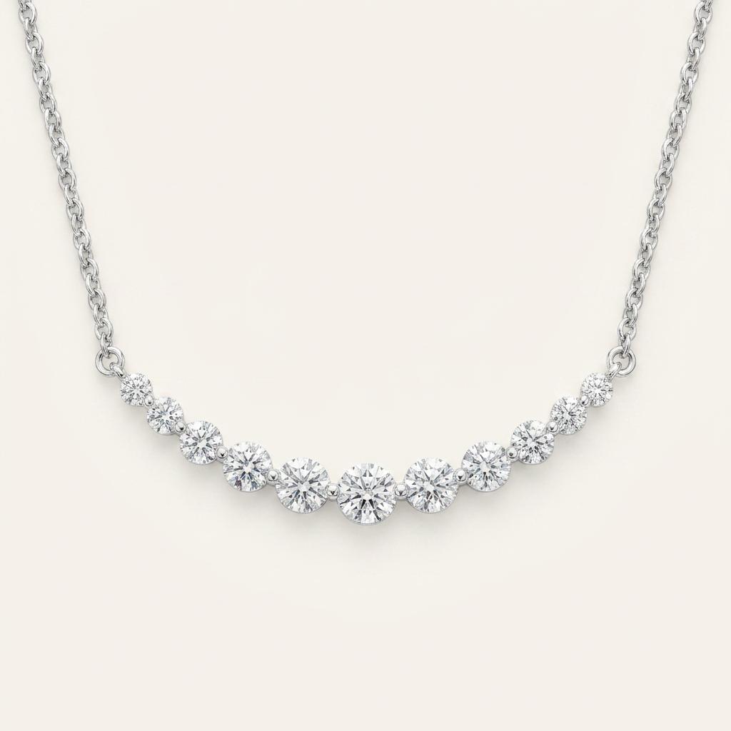 3CT Round Cut Lab Grown Diamond Necklace