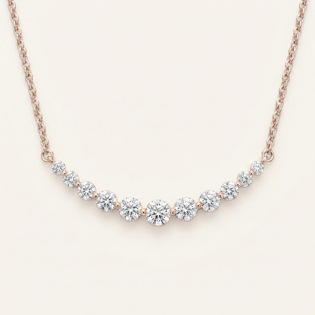 3CT Round Cut Lab Grown Diamond Necklace