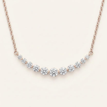 3CT Round Cut Lab Grown Diamond Necklace