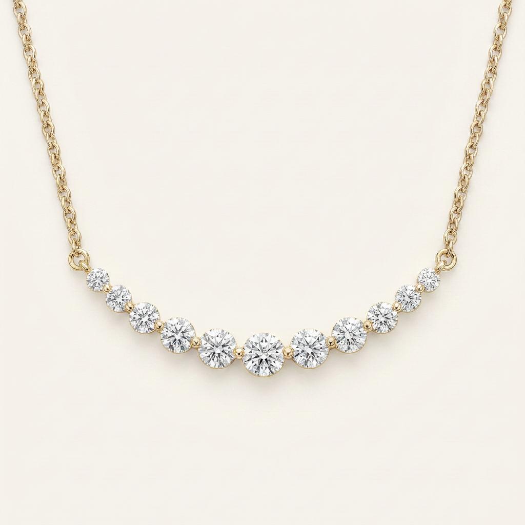 3CT Round Cut Lab Grown Diamond Necklace