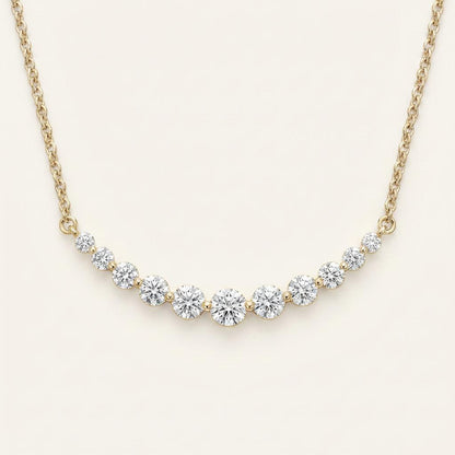 3CT Round Cut Lab Grown Diamond Necklace