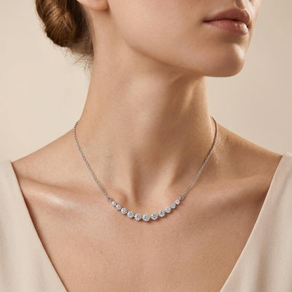 3CT Round Cut Lab Grown Diamond Necklace