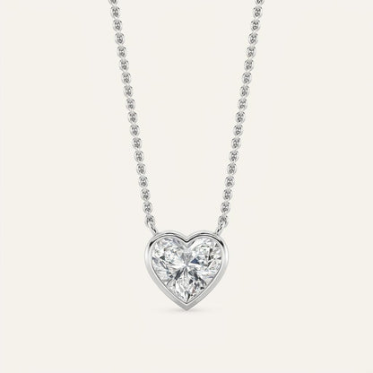 1CT Heart Cut Lab Grown Diamond Pendant Necklace