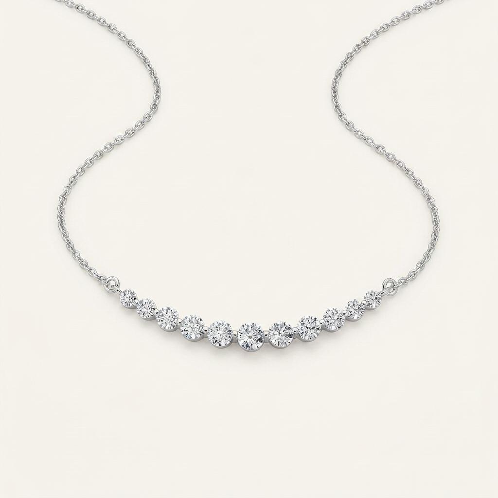 3CT Round Cut Lab Grown Diamond Necklace