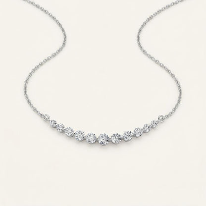 3CT Round Cut Lab Grown Diamond Necklace