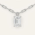 2CT Emerald Cut Lab Grown Diamond Pendant Necklace