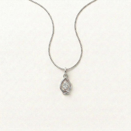 1CT Pear Cut Lab Grown Diamond Pendant Necklace