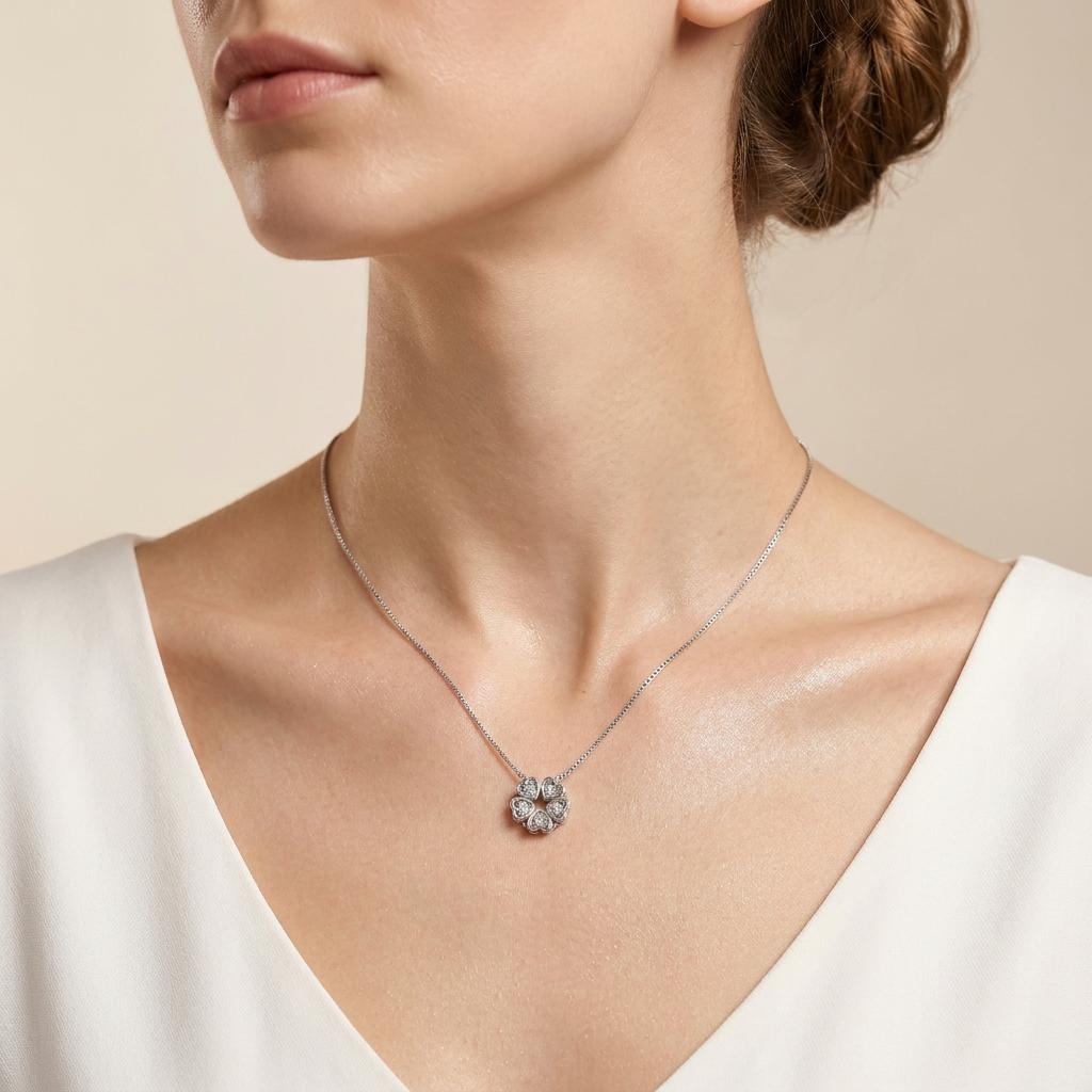 1 Ct Round Lab Grown Diamond Heart Pendant Necklace