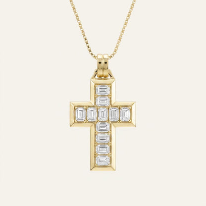 3CT Emerald Cut Lab Grown Diamond Pendant Necklace