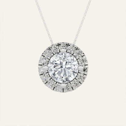 1.25CT Round Cut Lab Grown Diamond Pendant Necklace