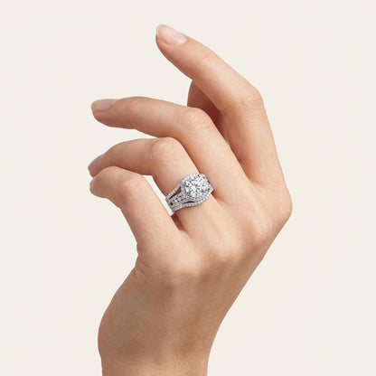 4.50CT Round Cut Lab Grown Diamond Cluster Ring