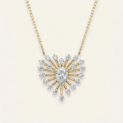 1.5CT Pear Cut Lab Grown Diamond Pendant Necklace