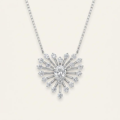 1.5CT Pear Cut Lab Grown Diamond Pendant Necklace