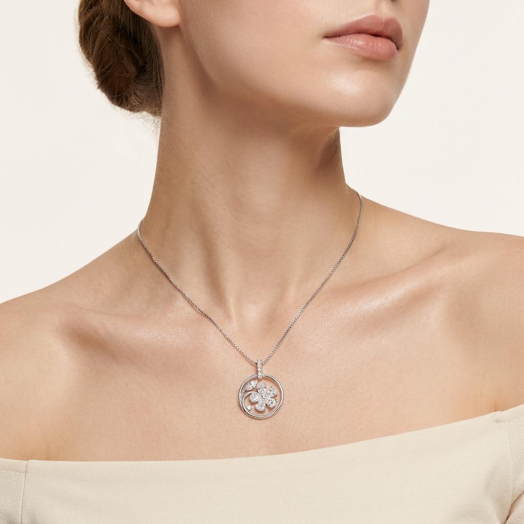 2CT Marquise Cut Lab Grown Diamond Pendant necklace