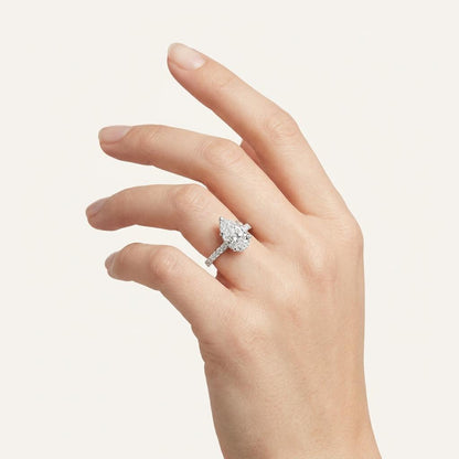 4.50CT Oval Cut Lab Grown Diamond Hidden Halo Side Stone Ring