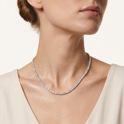 25CT Round Cut Lab Grown Diamond Tennis Necklace