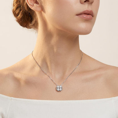 1 CT Round Cut Lab Grown Diamond Statement Necklace