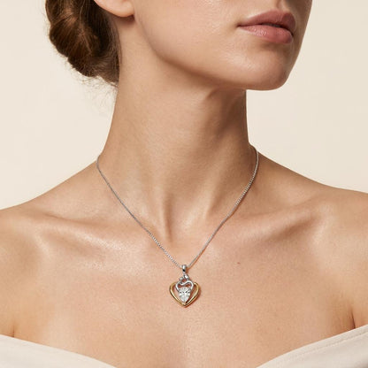 1.5 Ct Pear Lab Grown Diamond Heart Pendant Necklace
