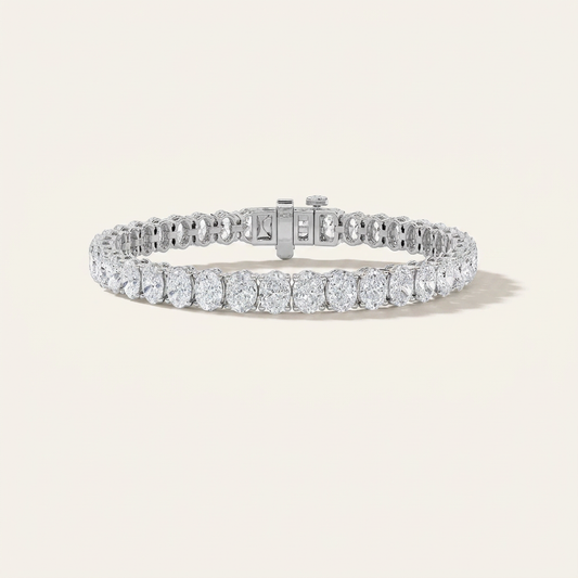 16.5CT Oval Cut Lab Grown Diamond Tennis Bracelet