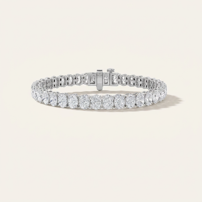 15CT Oval Cut Lab Grown Diamond Tennis Bracelet