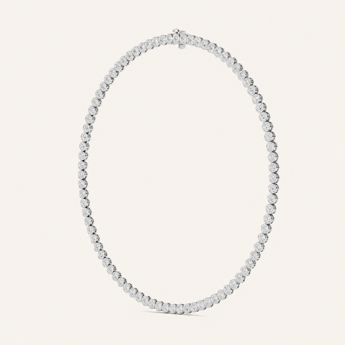 7CT Round Cut Lab Grown Diamond Bezel Set Tennis Necklace