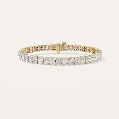 12.5CT Oval Cut Lab Grown Diamond Tennis Bracelet
