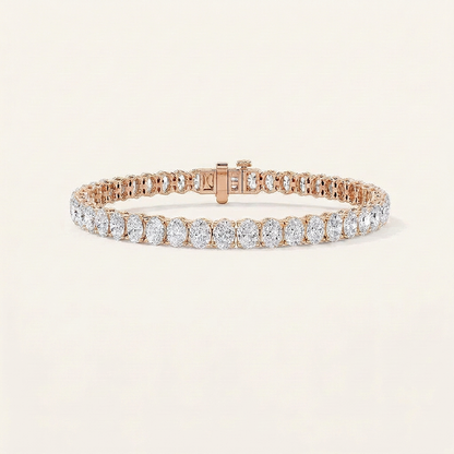 12.5CT Oval Cut Lab Grown Diamond Tennis Bracelet