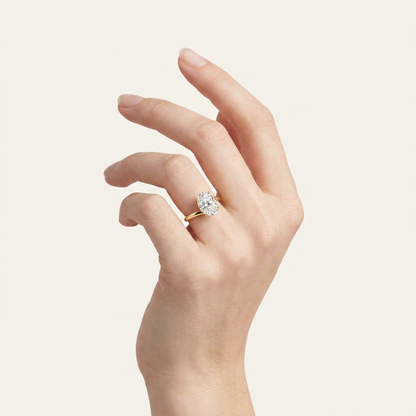 3CT Oval Cut Lab Grown Diamond Engagement Ring