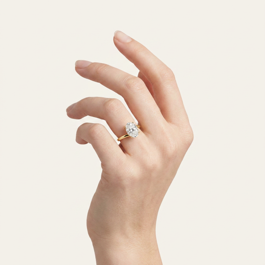 3CT Oval Cut Lab Grown Diamond Engagement Ring
