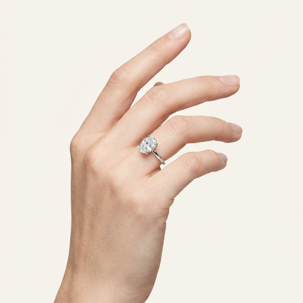 1CT Oval Cut Lab Grown Diamond Solitaire Ring