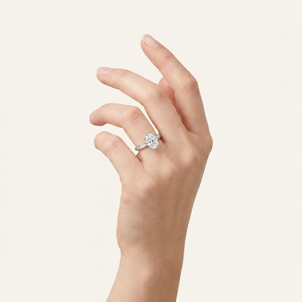 3.00 CT Oval Cut Lab Grown Diamond Twisted Basket Cathedral Shank Solitaire Ring