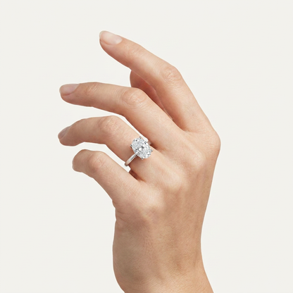 2CT Elongated Cushion Cut Lab Grown Diamond Engagement Ring