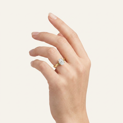 2.5CT Oval Cut Lab Grown Diamond Solitaire Engagement Ring