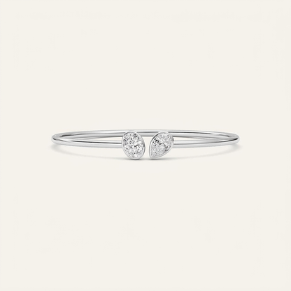 2CT Oval and Pear Cut lab grown diamond bangle bracelet